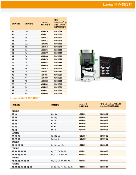 PE铂金埃尔默空心阴极灯Lumina